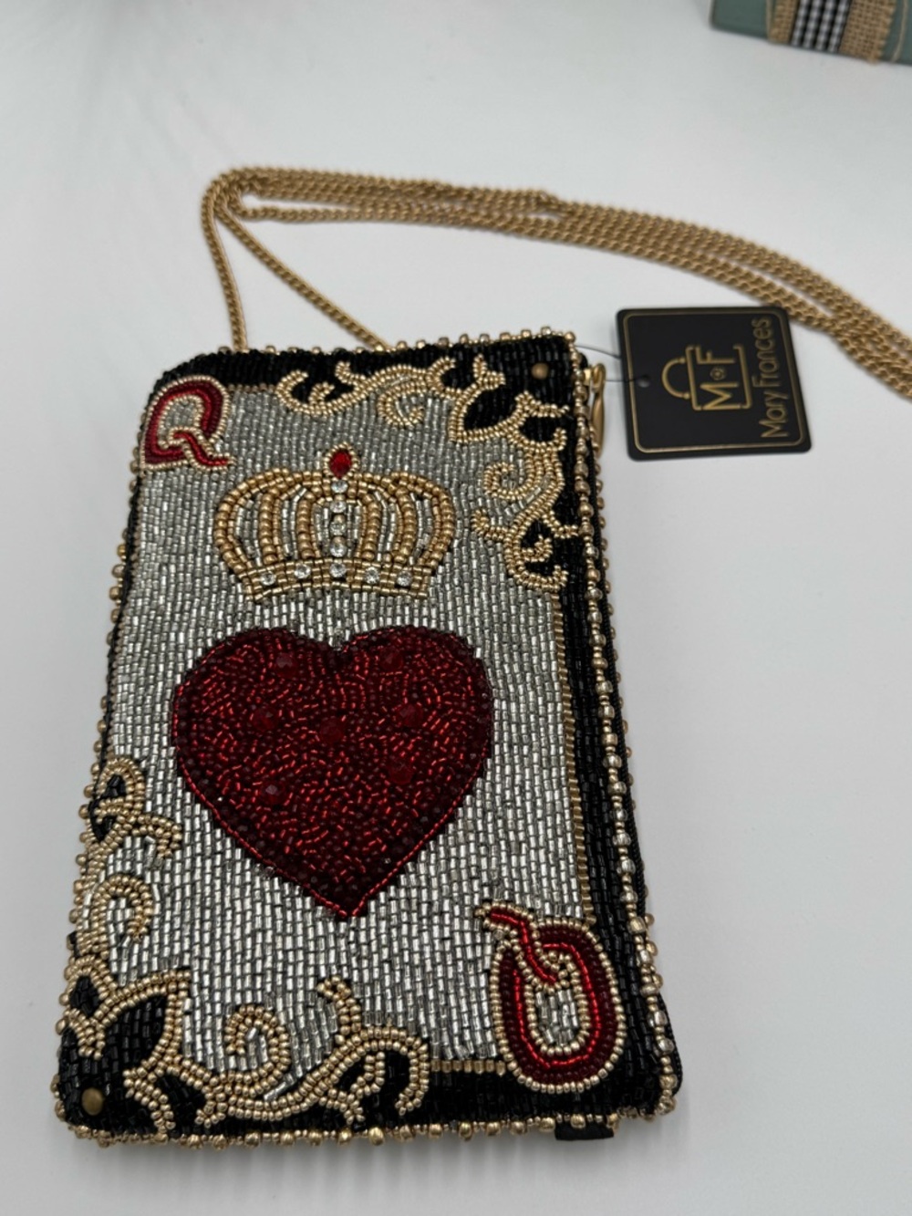 Mary Frances Queen of Hearts Beaded Crossbody Phone Bag – Rare & Sold Out